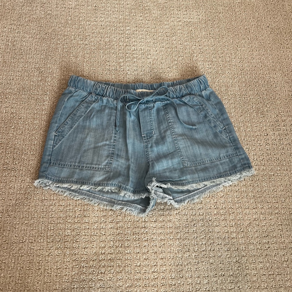 Bella Dahl Light Blue Denim-Style Drawstring Shorts